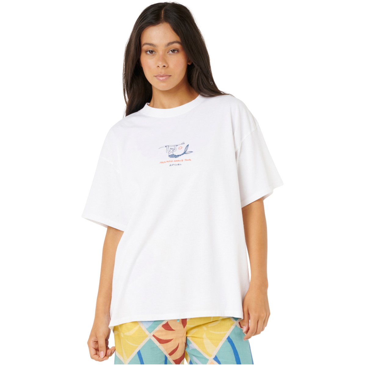 2025 Rip Curl Womens Shore Break Heritage Tee 0KRWTE - Optical White